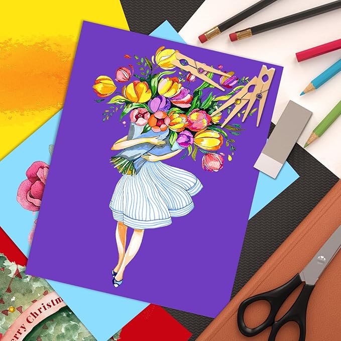 Cardstock 8.5" x 11 "，30 Sheets Cardstock Paper 85 lb/230 gsm,Purple Card Stock for Printer,Drawing,Gift tags,Invitations, Cards etc (Purple, 30 Sheets)