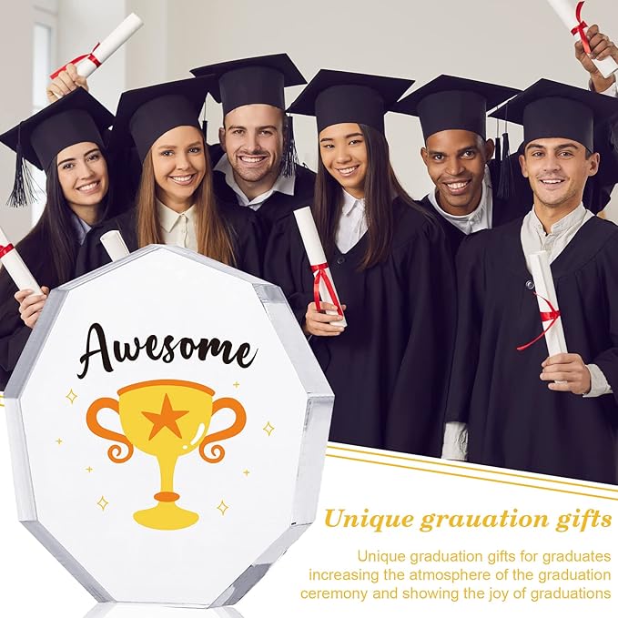 Janmercy 24 Pcs Appreciation Acrylic Award Trophies 6 Styles Employee Appreciation Gifts Bulk Plaques Personalized Engraved Fun Clear Cna Thank You Gift for Adults Office Party Decoration(Medal)