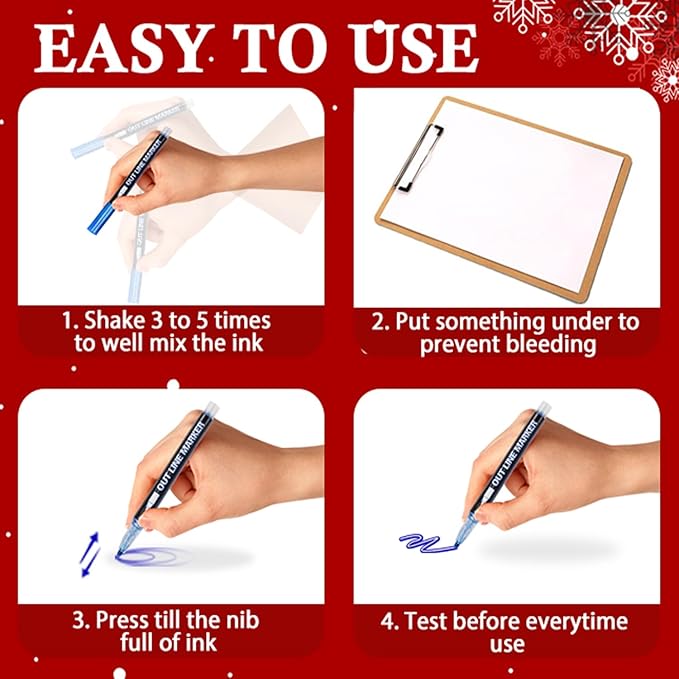 Shimmer Outline Markers Doodle Outline Pens:12 Glitter Pens Outliner Set Christmas Stocking Stuffers Tween Teen Girl Gifts Trendy Stuff Cute Arts Crafts Supplies Kids Ages 4 6 8 9 10 14 16 18 Year Old