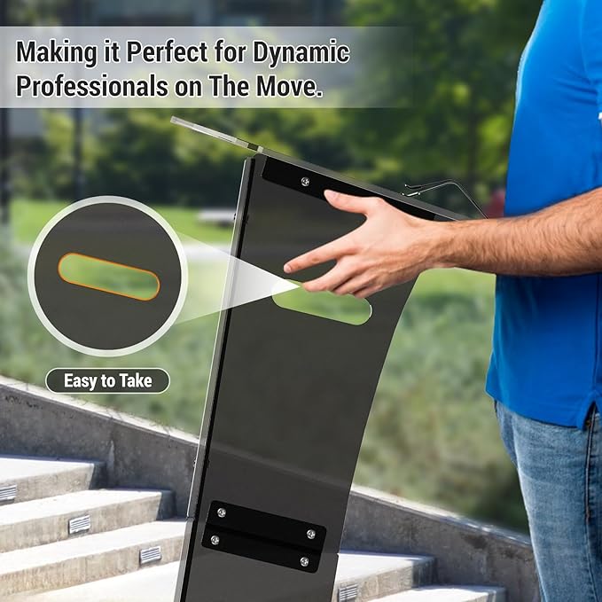 Acrylic Podium Stand，49“ Tall Portable Podium with Lockable Wheels, Black lecterns & Podium with Storage Shelf for Classroom, Pulpit Podium for Church,Wedding,Presentation