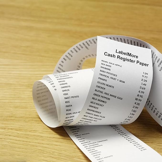 (50 Rolls) LabelMore 2 1/4" X 50' Thermal Paper Rolls, Credit Card Paper Rolls Thermal, Cash Register Roll, Premium Pos Thermal Printer Paper