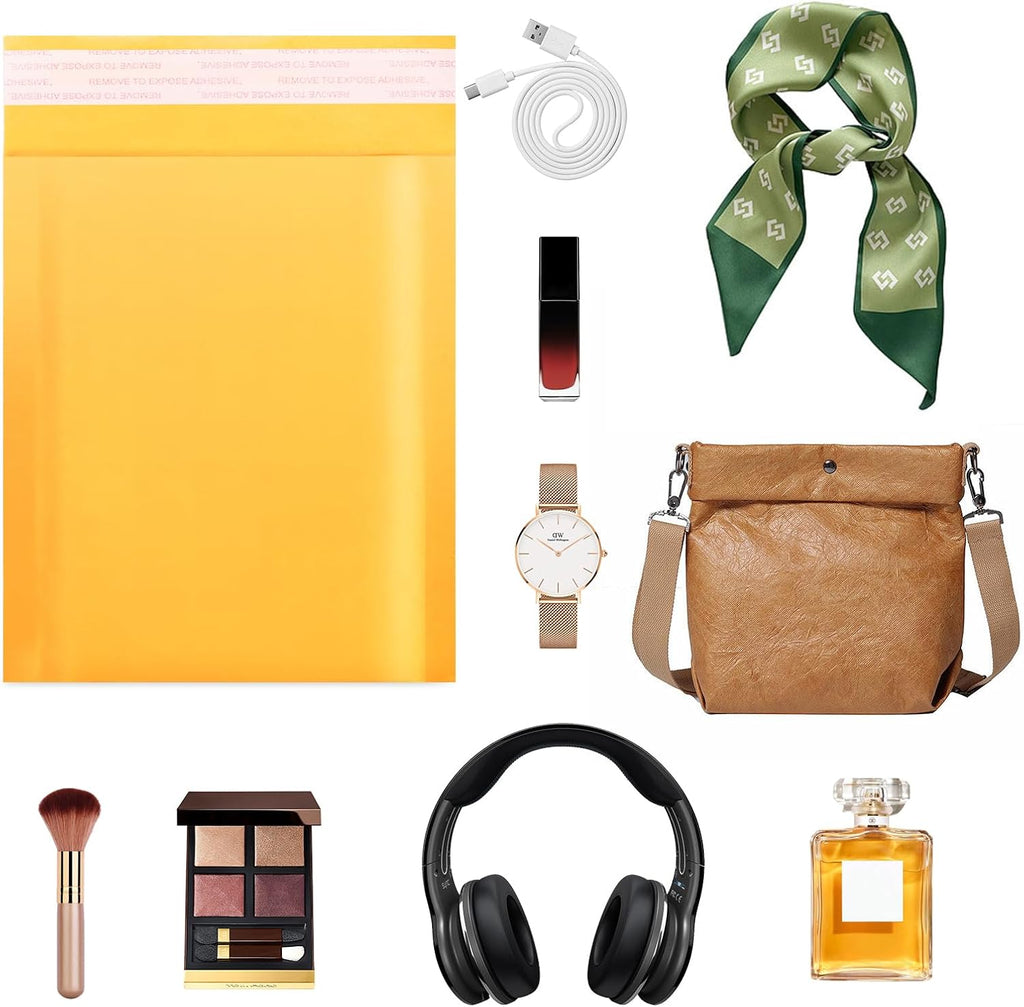 Kraft Bubble Mailers 6x10 Inch 50Pack Yellow Self-Seal Padded Envelopes Bubble Opaque Padded Mailers Shipping Bags for Small Businesses to Package and Mail Jewelry Cosmetics, Electronic Products