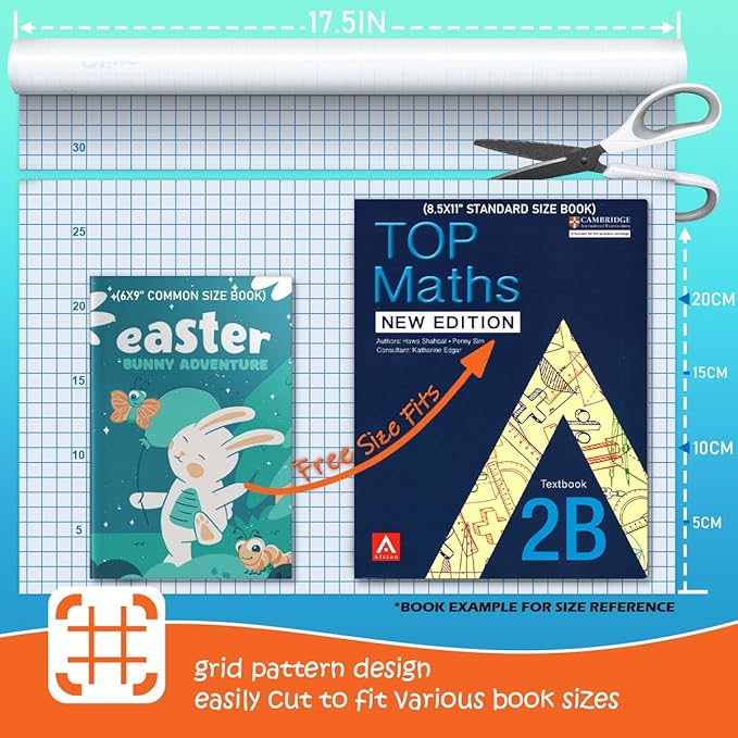 Olivo Clear Contact Paper Roll for Books Crafts 17.5 in x 10 ft Peel and Stick Adhesive Book Cover Plastic Protector