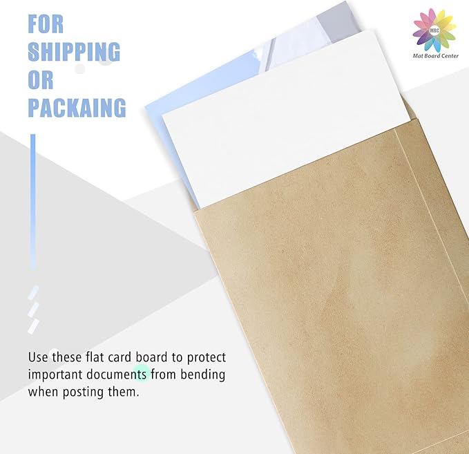 Mat Board Center, 25 Pack 12x16 Corrugated Cardboard sheet, 1/8 inch thick, Flat Cardboard Inserts for Mailing, Packaging & Shipping, Cardboard Backing, Craft Card Board (White on one side)