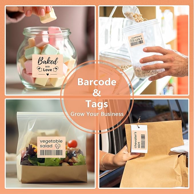 Phomemo Thermal Labels for M110/M120/M220/M150/M250/M221 Label Maker, Self-Adhesive Thermal Label 1.57"x1.18"(40x30mm),230 Labels/Roll, for Barcode,Address, Name, Small Bussiness and Home Use,Kahia