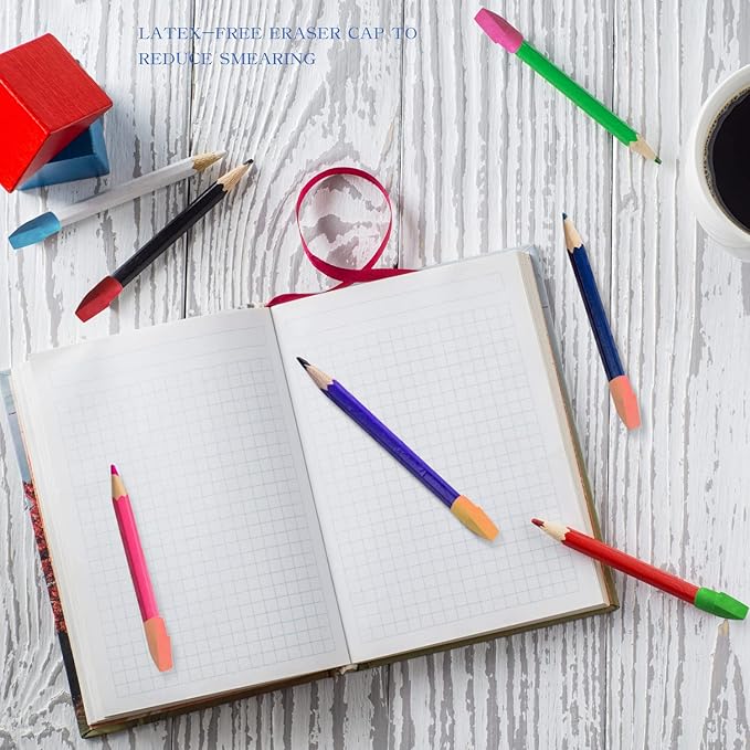 PRALB 400PCS Pencil Top Eraser Bulk Caps for Pencils,Chisel Shape Erasers Toppers Assorted Colors for Party Favors Games Prizes, Pencil Top Erasers Cap for Home School Classroom Office