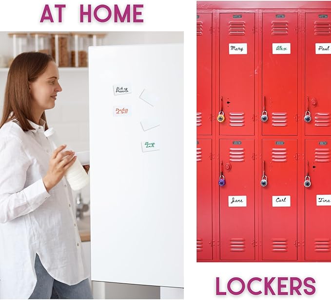 Availey 30 Pieces (5 x 3") - White Magnetic Dry Erase Labels - Reusable Strips for Classroom Home Office Garage Refrigerator Blank Writable Erasable Cards Name Tags Students Locker Shelf