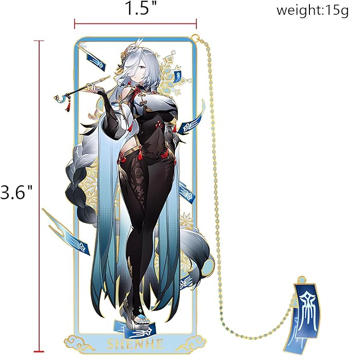 Shenhe with Chain Original Genshin Impact Metal Bookmark - Collect All Your Favorite Characters!
