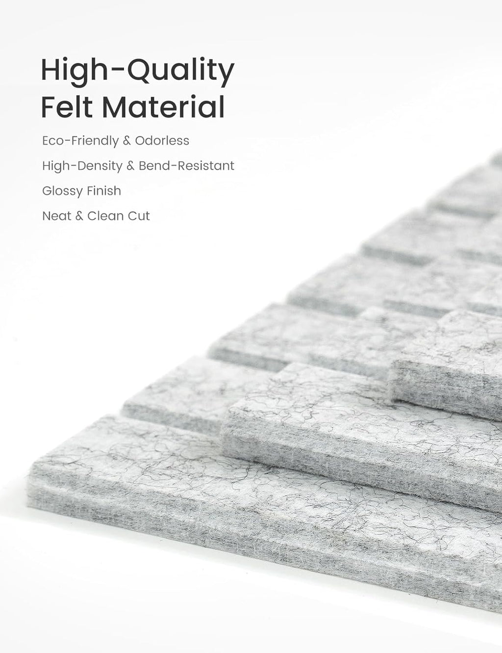 Bumusty Large Cork Board Alternative-36 x24 Felt Bulletin Board Tiles, with 30 Pushpins, 40 Adhesive Tabs, 6-Pack Slat Wall Paneling, Cork Boards for Office Push Pin Board Felt Board-Marble Gray