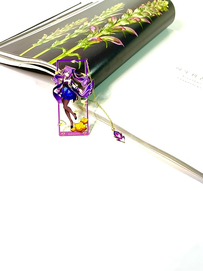 Metal Bookmarks - Genshin Impact KeQing Bookmarks with 3D Display Box - Perfect Birthday Gifts for Book Lovers
