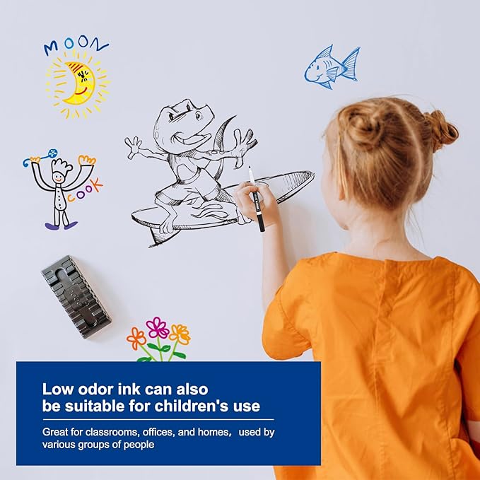 Comix Fine Tip Dry Erase Markers, Low Odor Whiteboard Markers, 36 Bulk 4 Assorted Colors Markers for Kids Teachers Office & School Supplies