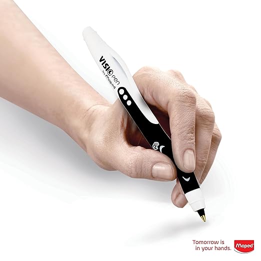 Maped - Visio Left-Handed Quick-Drying Ballpoint Pen - 3 Pack - Left Handed - Innovative