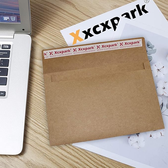 120 Qty Printable A2 Invitation Envelopes 4.375 x 5.75 Cards, Self Seal 120GSM Brown Paper Envelopes for Invitations, Papers, Photos, Documents, Wedding, Baby Shower, Easy to Seal and Peel