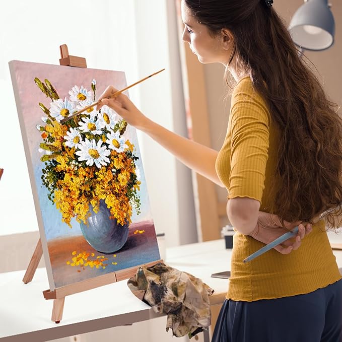 ESRICH 3 Pack Easel for Painting,Tabletop Easel A-Type Adjustable Table Easel for Painting, Holds Highest to 21" Canvas Portable Suitable,Painting Easel for Artists, Beginners, Students