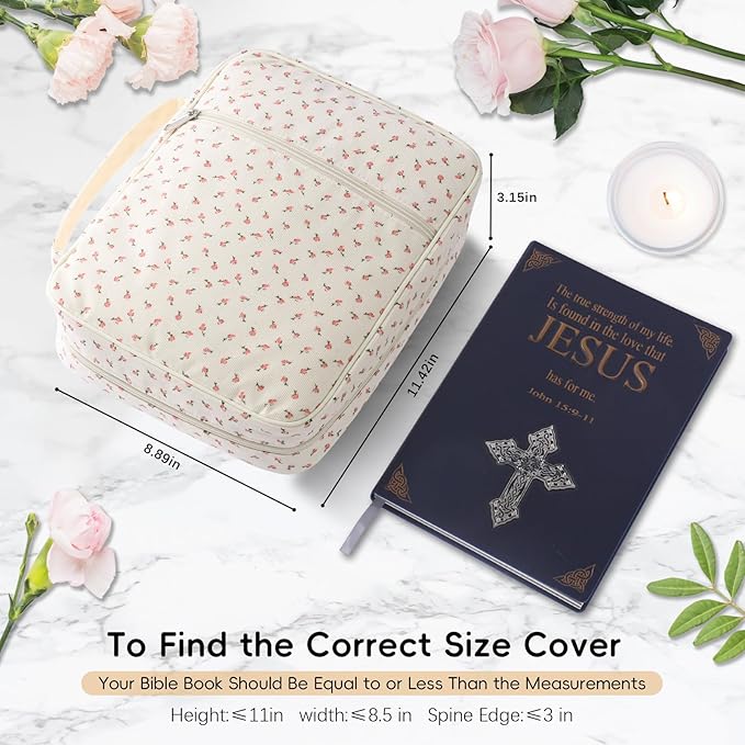 Bible Cover Case for Women,Large Bible Tote Bags for Women Organizer Corduroy Bible Carrying Case for Girls,Bible Study Supplies Accessories Christian Gifts for Women