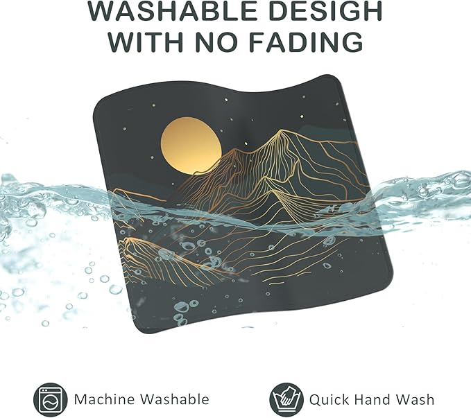 eulps Mouse Pad with Stitched Edge, Multiple Patterns Computer Mouse Pads with Non-Slip Rubber Base, Washable Cloth Mousepad, for Gaming, Laptop, PC (Lunar Peaks)