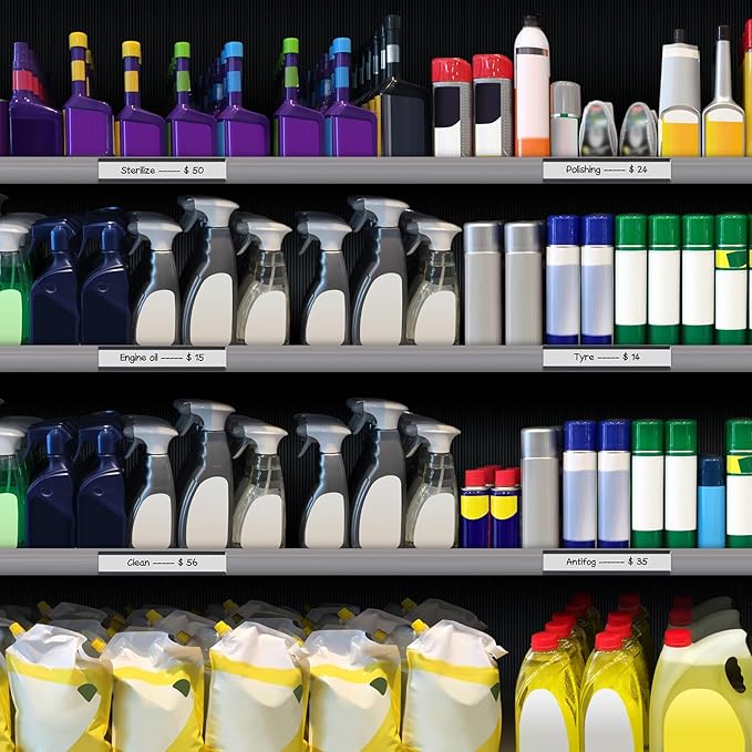 Magnetic Label Holder 0.78"X4"，Magnetic Labels for Shelving，Magnetic Data Card Holders File Cabinet Labels,Pack of 50