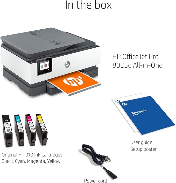 HP OfficeJet Pro 8025e Wireless Color All-in-One Printer with bonus 6 free months Instant Ink with HP+ (1K7K3A), Gray