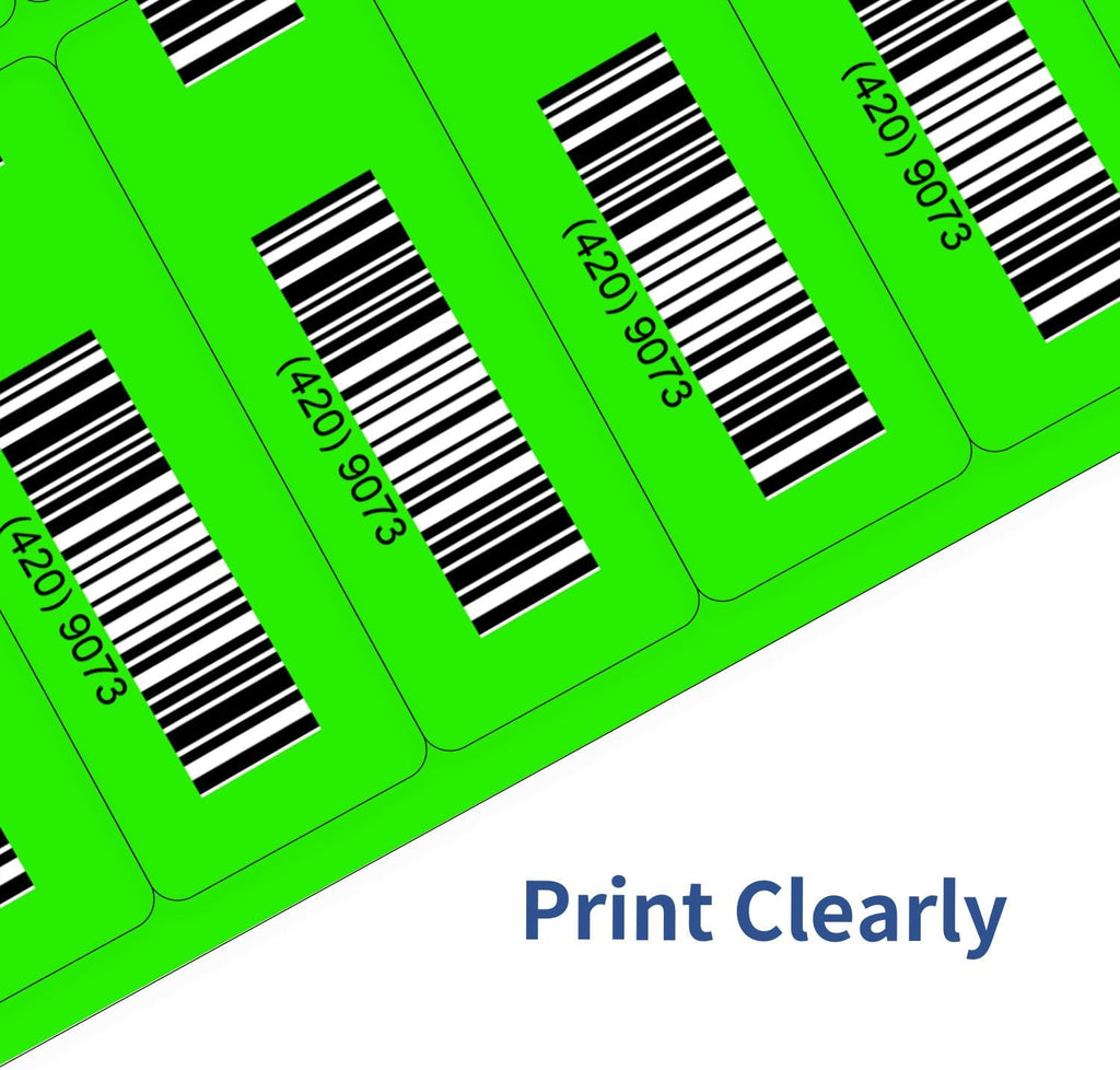 STARLIBOO 1" x 2-5/8" Address Labels- Neon Color Fluorescent Stickers for Laser/Inkjet Printer mailing Labels 8.5"×11"- Fluorescent Green