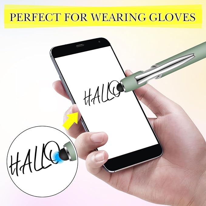 Zonon 38 Pieces Rubberized Ballpoint Pen with Stylus Tip Stylish Metal Pen Capactive Styli Pen with Soft Rubberized Grip, Black Ink Pen for Most Devices (Morandi Colors)