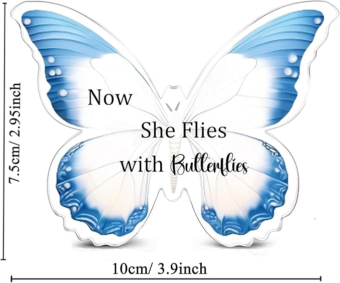 Gifts for Women Men Memorial Butterfly Shape Acrylic Bookmark Sympathy Gifts Now She Flies with Butterflies Plaques Remembrance Present in Memory of Loved Gifts Sympathy Reminder for Loss of Lved One