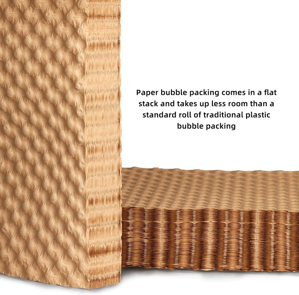 Bubble Paper Wrap 245ft*12in Packing Paper Sheets Durable Kraft Packing Paper for Moving Shipping and Storing Delicate Items Eco Friendly Packing Paper Alternative Paper Filler for Moving Boxes（Brown）