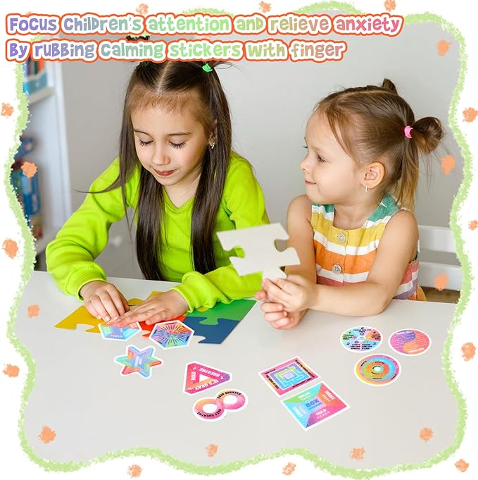 50 Pcs Anxiety Sensory Stickers Calm Stickers Reusable Sensory Strips Adhesive Textured Strips Toys Stress Anxiety Relief Items for Adult Teen Classroom Desk Office Fidget Supplies (Professional)