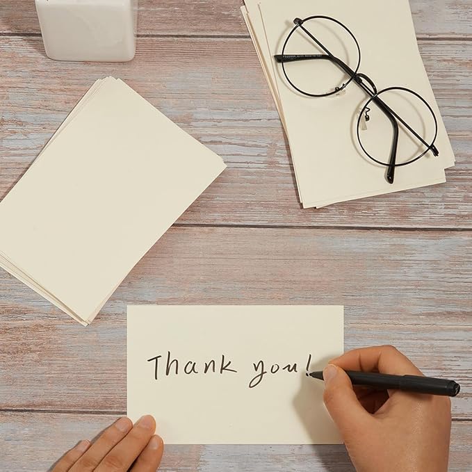 100 Pack Thick Paper Cardstock Blank Heavy Cards Stock for Invitations, Greeting Cards Making, Postcards, Photos, 250GSM Thick Paper (Cream, 5x7 inches)