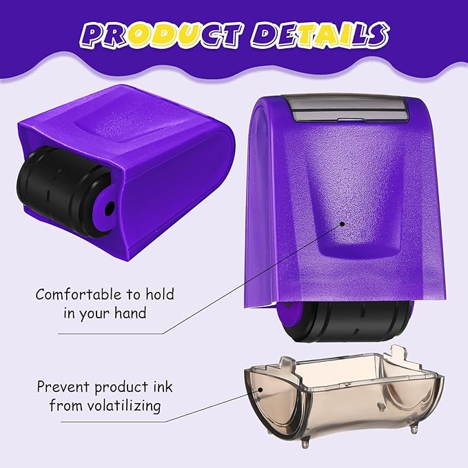 Sherr 2 Handwriting Line Stamp Roller Dashed Handwriting Lines Practice Roller Stamp for Kids, Teachers Kindergarten Education Classroom Back to School Need(2.72 x 2.44 x 1.54 Inch,Purple)