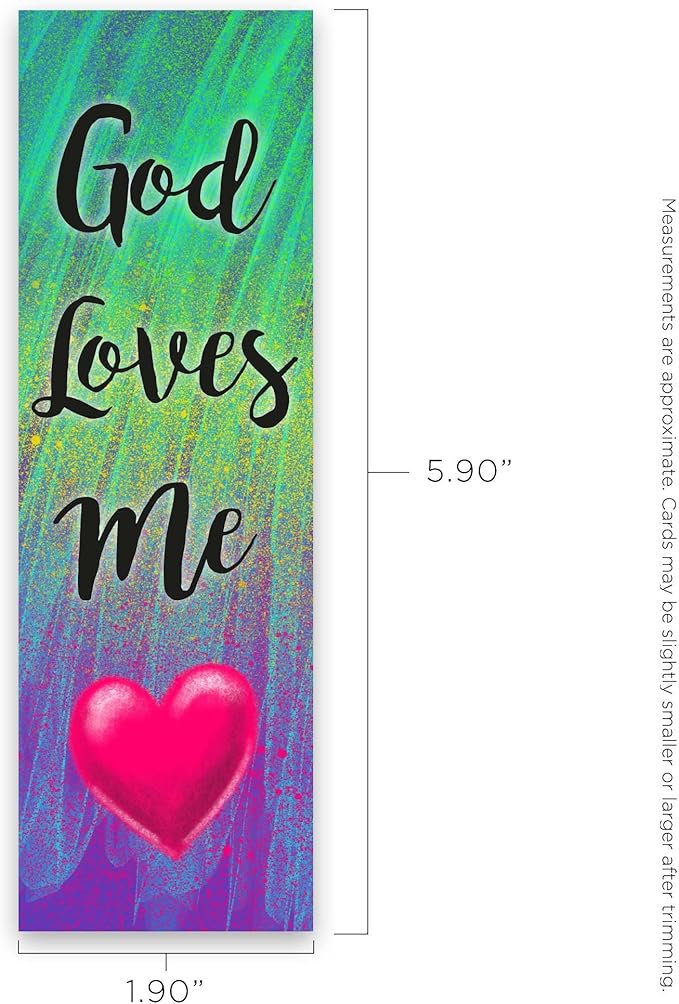 God Loves Me, John 16:27, Bulk Pack of 25 Christian Bookmarks for Kids, Childrens Bible Verse Book Markers, Sunday School Prizes with Memory Verses, Scripture Gifts for Kids & Youth