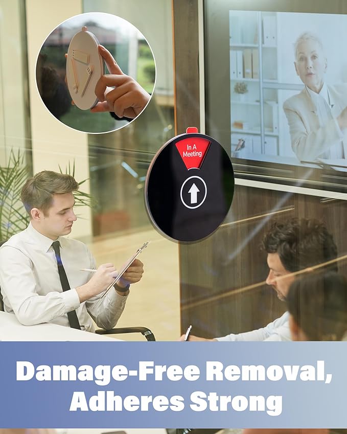 Out Of Office Sign for Door, 6 Options Status Private Sign, In a Meeting, Do Not Disturb, Working Remotely, In Out Sign Available and Away