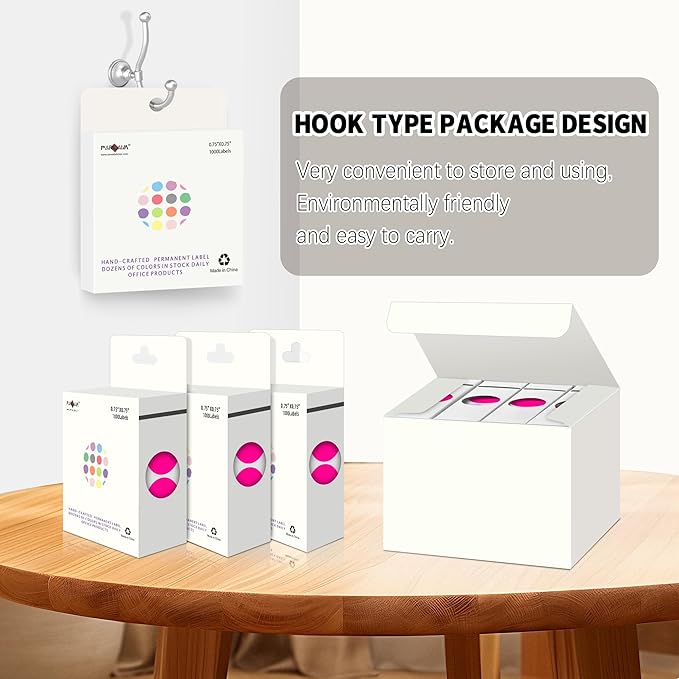 PARLAIM 0.75 inch Diameter Colored Dot Stickers 4 Rolls Pack 4000pcs Fluorescent Pink Round Label Color Coding Marking Stickers Permanent Adhesive for Garage Sale