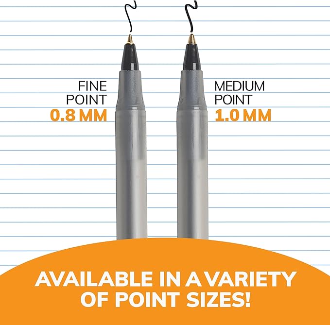 BIC Round Stic Xtra Life Blue Ballpoint Pens, Medium Point (1.0mm), 12-Count Pack of Bulk Pens, Flexible Round Barrel for Writing Comfort, No. 1 Selling Ballpoint Pens