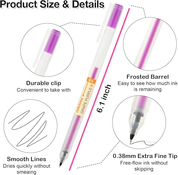 Premium Gel Ink Pen Fine Point Pens Ballpoint Pen 0.5mm for Japanese Office School Stationery Supply24 Packs