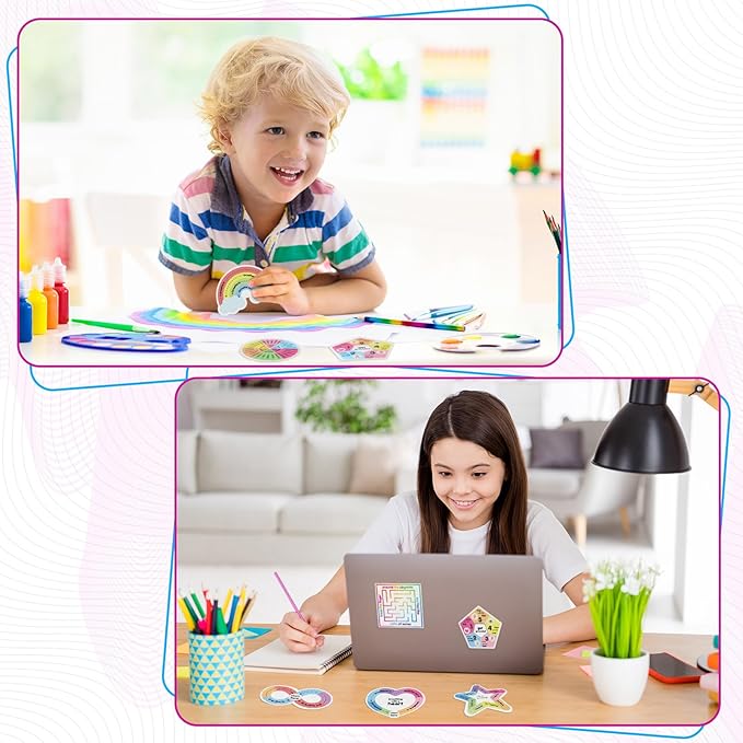 Libima 72 Pieces Anxiety Sensory Stickers Anxiety Textured Stickers Fidget Stickers Mindfulness Sticker School Counselor Supplies Adult Sensory Items Anxiety Relief, 9 Styles(Classic Color)