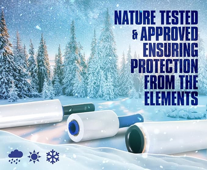 80 Gauge 1200ft Plastic Stretch Film/Wrap 500% Stretch Clear Cling Durable Adhering Packing Moving Packaging Heavy Duty Shrink Film (18", 4)