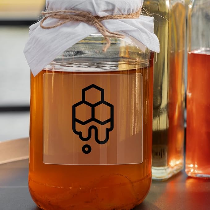 Transparent Thermal Labels 3 × 3 Inch Self Adhesive Printer Clear Stickers Vinyl Waterproof Roll Decals Rectangle Name Tag for Address Design DIY Logo Business 200 PCS