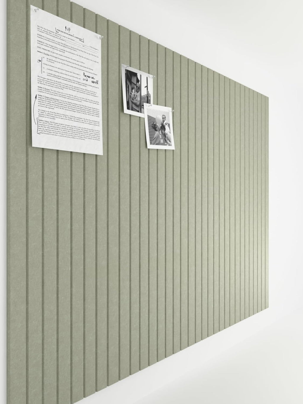 Bumusty Large Cork Board Alternative-47 x35 Felt Bulletin Board Tiles, with 30 Pushpins, 70 Adhesive Tabs, 12-Pack Slat Wall Paneling, Cork Boards for Office Push Pin Board Felt Board-Sage