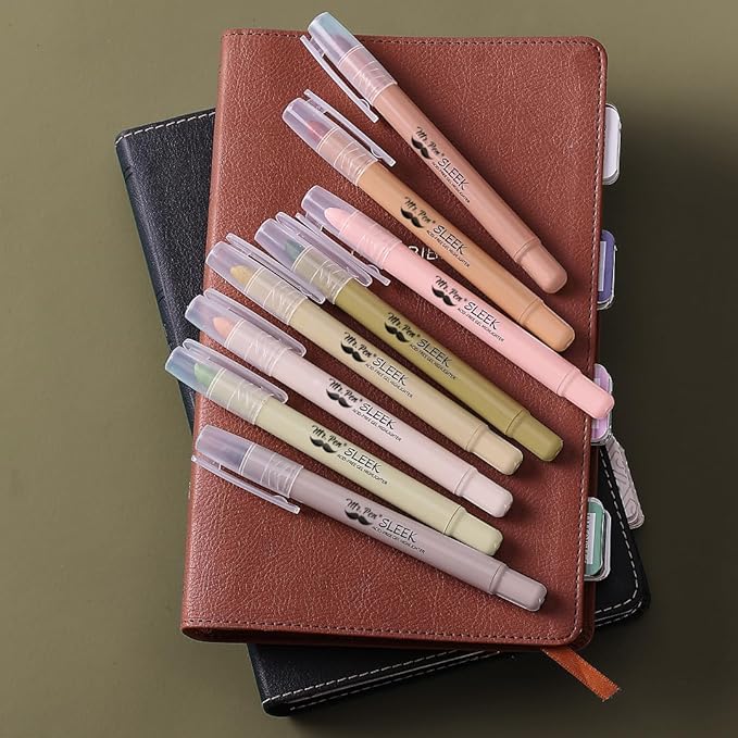 Mr. Pen Bible Highlighters, Vintage Colors, 8 Pack, Non Bleeding, Gel Pen Highlighter