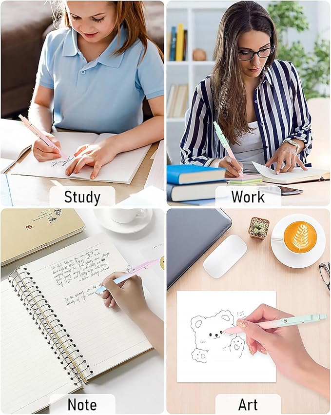 FIOVER Gel Pens, 5pcs Black Ink Medium Point 0.7mm Smooth Writing Pens with Comfort Grip, Aesthetic Ballpoint for Journaling School Office Supplies, Gifts for Women Men