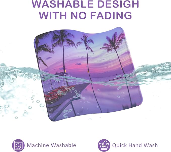 eulps Mouse Pad with Stitched Edge, Multiple Patterns Computer Mouse Pads with Non-Slip Rubber Base, Washable Cloth Mousepad, for Gaming, Laptop, PC (Violet Dusk)