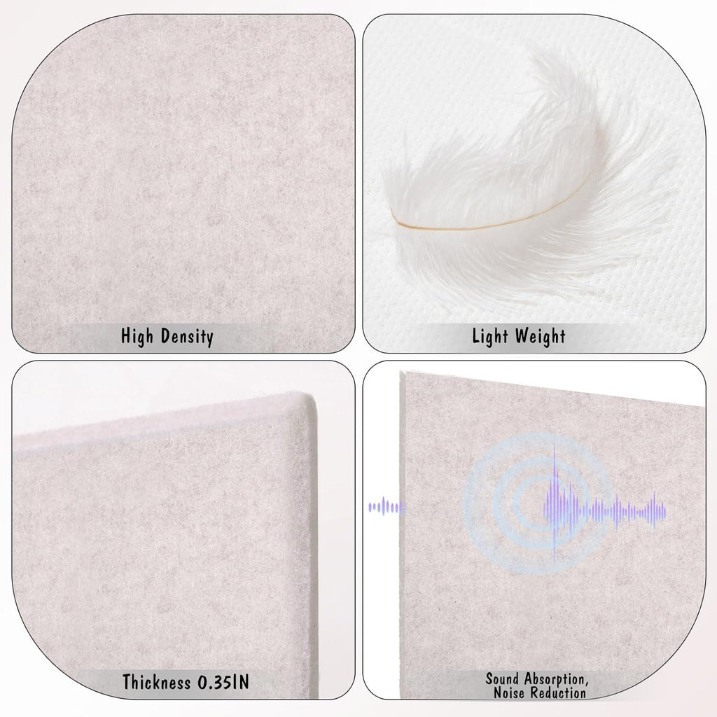 Large Cork Board 36" x 24", 6 Pack Felt Wall Tiles with Colored Pushpins, Bulletin Board with Removable Self-Adhesive Strips, Pin Board Cork Boards for Walls Office Home-Light Tan