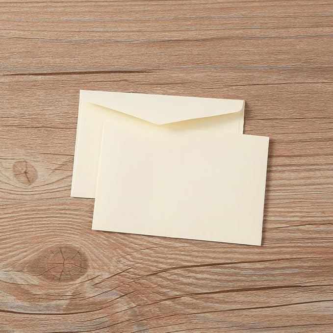 120 Pack Kraft Mini Envelopes Small Envelopes Self-Adhesive Tiny Pockets for Business Cards Christmas Holiday Small Gift Cards Invitations Cards(4.13"×2.76") (Cream Color)