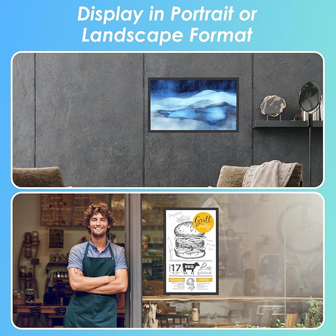 MaxGear 10 Pack Magnetic Sign Holder 11 x 17, Self Adhesive Wall Mount Sign Holder Display Picture Frames Window Sign Holder, Document Poster Paper Flyer Holder for Home Office Store