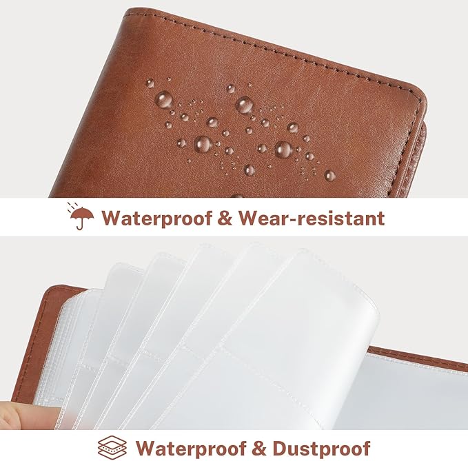 MaxGear Business Card Organizer, 240 Cards Book Portable Business Card Holder for Men & Women, Professional PU Credit Cards Binder File Storage, Coffee