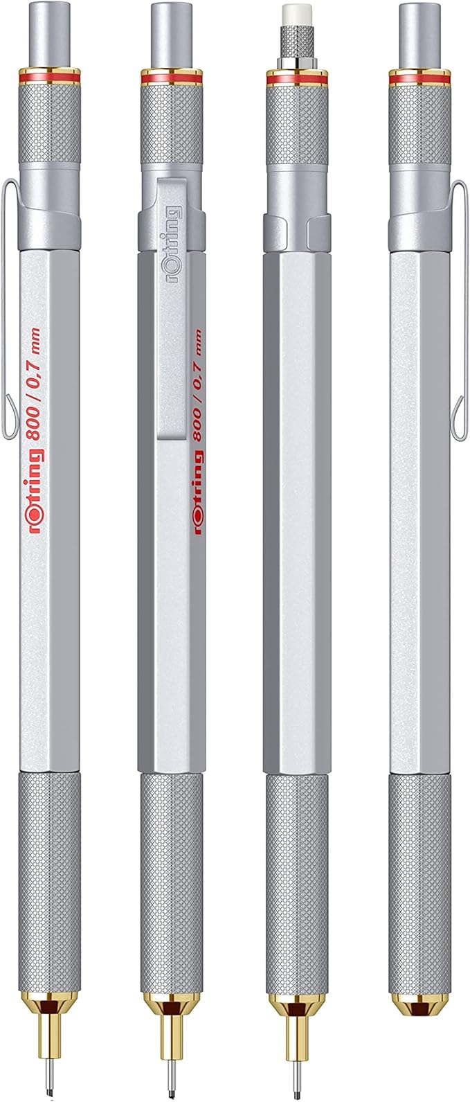 rOtring 800 Mechanical Pencil, 0.7 mm, Silver Metal Barrel