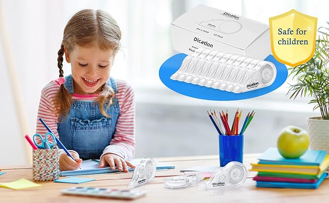 Quick Dry Whiteout Correction Tape Tear Resistant Liquid Paper Pen Shaped Applicator,Highly Suitable for Students,Office Workers,Home,Easy to Use Enhance Study,Work Efficiency,10pcs 1/5"X39Ft