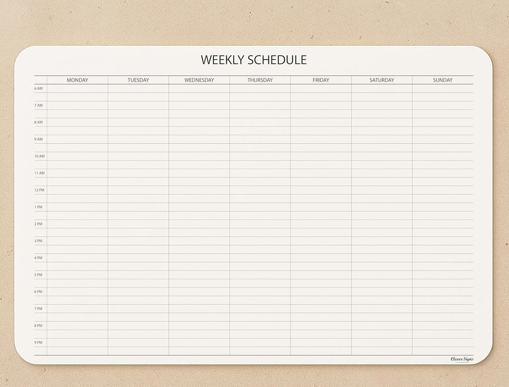 Schedule Pad, Tear Off Undated Weekly Planner Notepad, A4 Size (8,3" X 11,7"), Premium Thick Paper with Cardboard Back Support, Weekly Desk Planner by CLEVER SIGNS