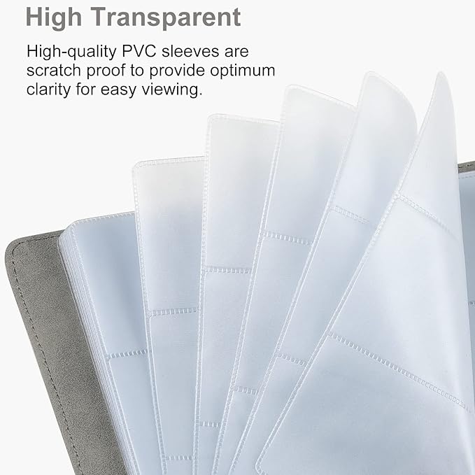 MaxGear Business Card Organizer, 240 Cards Book Portable Business Card Holder for Men & Women, Professional PU Credit Cards Binder File Storage, Dark Gray