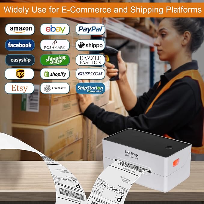 LP320 Label Printer – High Speed 4x6 Shipping Label Printer, Windows, Mac, Linux and Chrome OS Compatible, Supports Amazon, Ebay, Shopify, Poshmark, Pirate Ship, Shippo and More